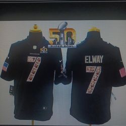 Salute To Service Denver Broncos Black & Camo ELWAY WARE WARD SUPERBOWL 50 PATCH