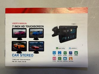 7 Inch HD Touchscreen Car Stereo User Manual