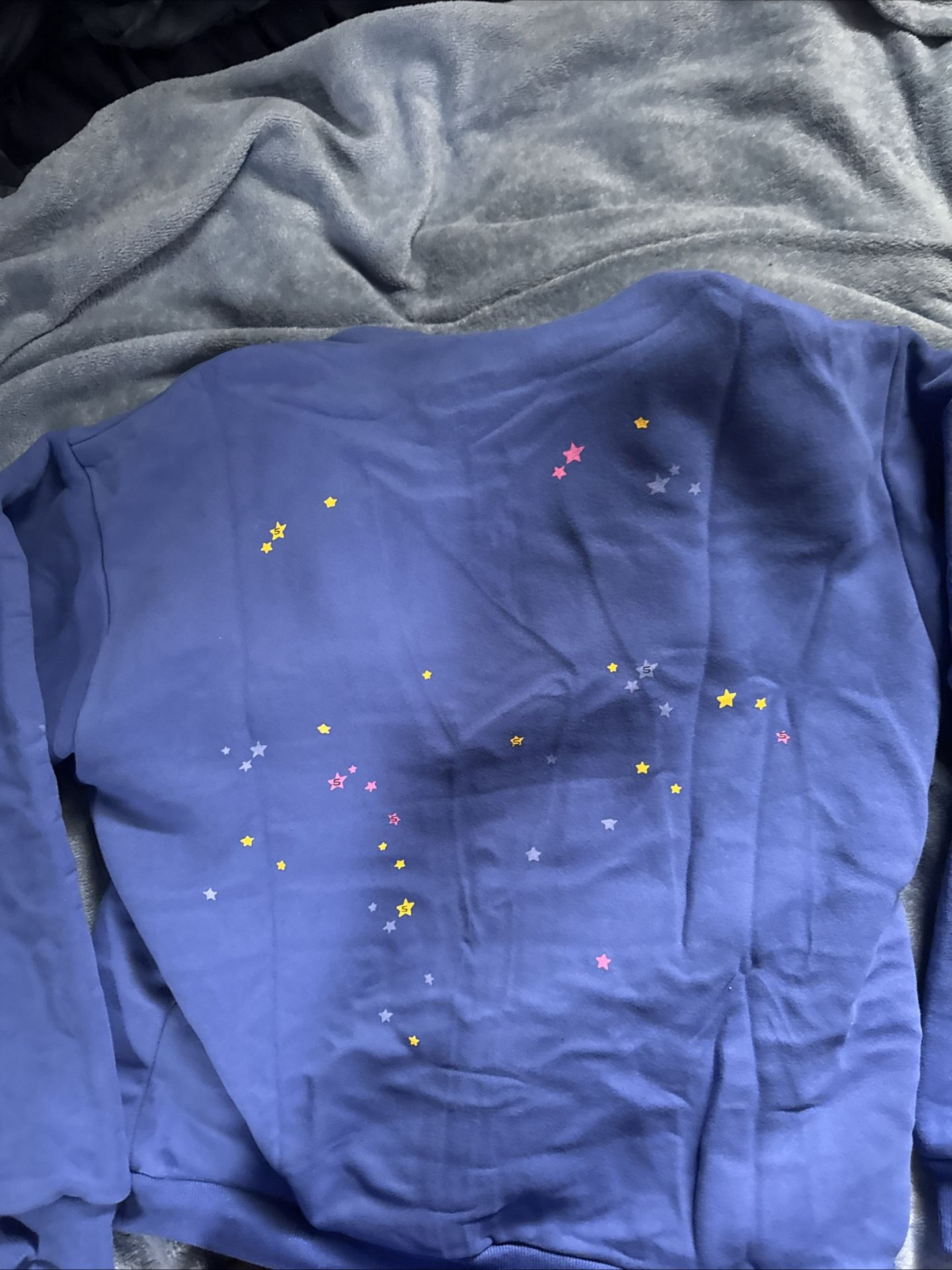 Large Dark Blue Sp5der Hoodie