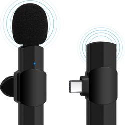 Wireless Microphone for Phone with USB-C, Lavalier Microphone for Video Recording, TikTok Facebook Live Steam, Youtubers, Vloggers, Interview, Clip-on