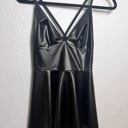 Faux Leather Halter Top Dress – Size Medium (Never Worn) 