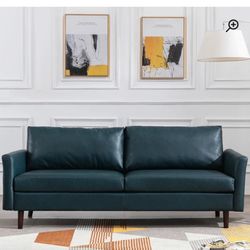 For Sale: Brand New Wade Logan 81" Teal Faux Leather Sofa - $400 OBO