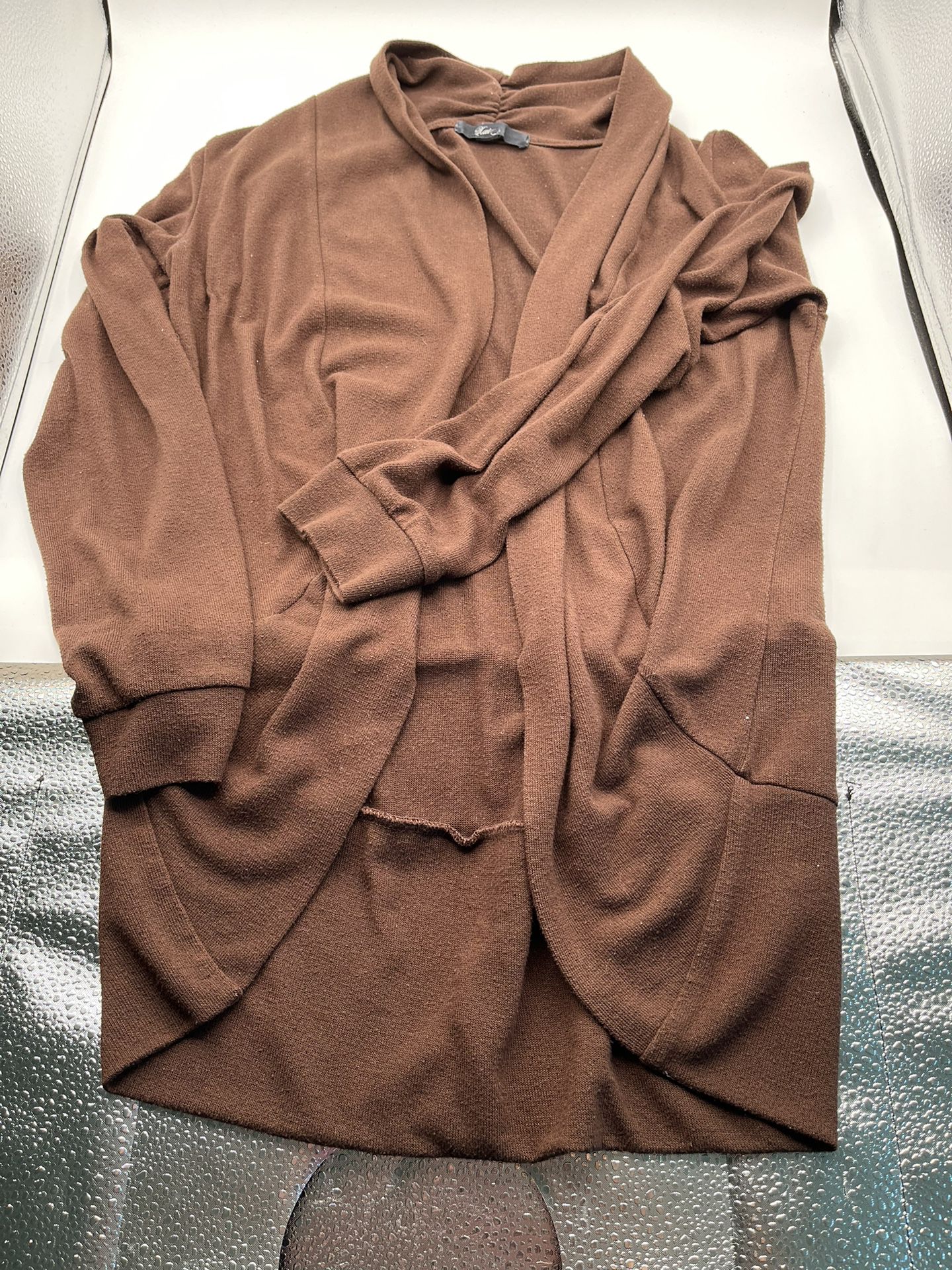 Xai Open Front Brown Cardigan Size Medium 
