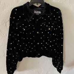 Dress Velvet Betsy Johnson Black Size 6 Dress With Rhinestone Velvet Jacket 