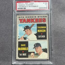 Vintage 1970 OPC Thurman Munson Rookie Card. Negotiable 