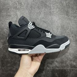Air Jordan 4 Retro  Black Canvas