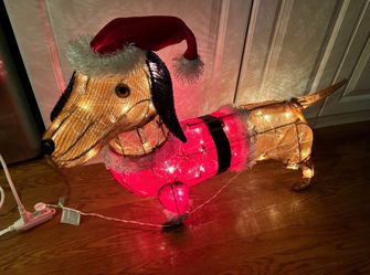 Christmas daucshund dog 32” long, light up decoration
