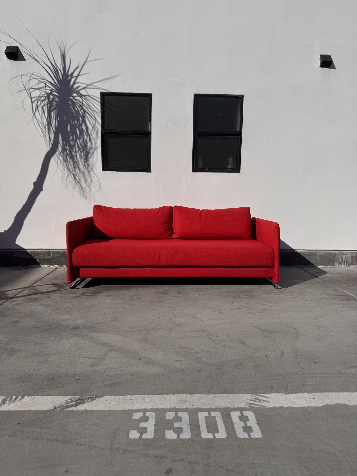 CB2 Tandom Red Sleeper Sofa