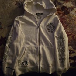White Chrome Hearts Zip Up (M)