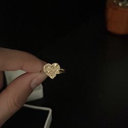 10k Gold Nugget Heart Ring 