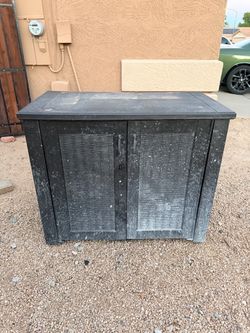 Black Resin Locking Outdoor Storage Shed  Size (LxWxH): 24” x 46” x 37”)