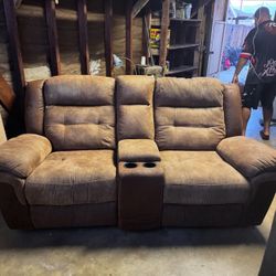 Brown Sofa Love Seat Recliner
