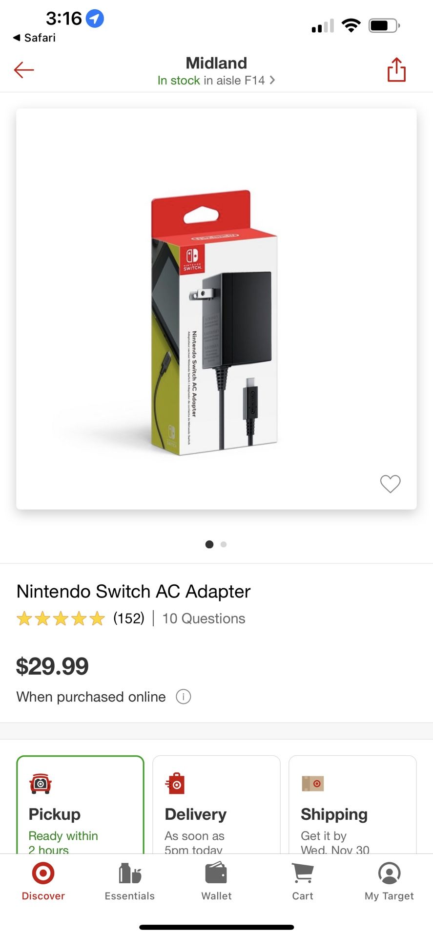 nintendo switch charger