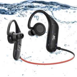 Waterproof Earbuds for Swimming, Swimming Headphones with mp3 Playback, IPX8 Waterproof, 16Hrs Battery, in-Ear Stereo Bass Wireless Sports Headphones 