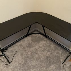 Black Wood L Shaped Office/Gaming Desk