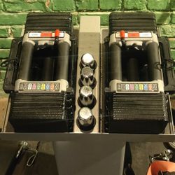 PowerBlock Elite Adjustable Dumbbells 5-70lb with Stand