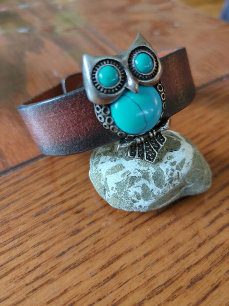 Leather Bracelet With Owl