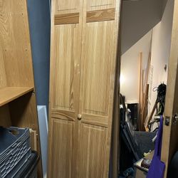 WOOD.  CLOSET. DOORS.  (. A Pair. ).  24x808