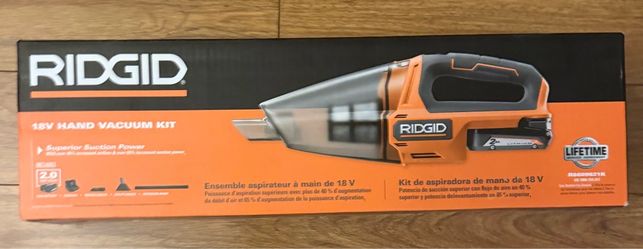 RIDGID 18V Cordless Hand Vacuum Kit with 2.0 Ah Battery and Charger