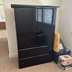 Black Armoire With Hidden Jewelry Drawer