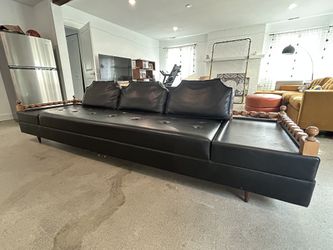 Unique Swanky MCM Black Couch Retro Vintage