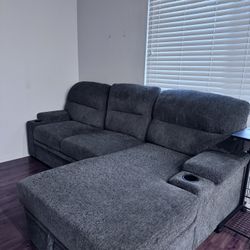 Sectional Couch with Storage & Cup Holders NEED GONE