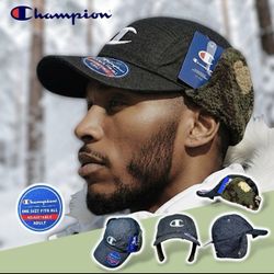 Champion Men’s Squall Ear Adjustable Sherpa Flap Black Camo Cap Hat Sz OS