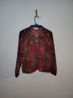 Teddi Women's Zip-Up Jacket Leaf Print