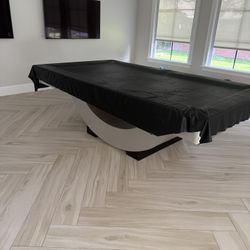Modern Custom Reverse Rainbow Pool / Billiard Table plus Accessories
