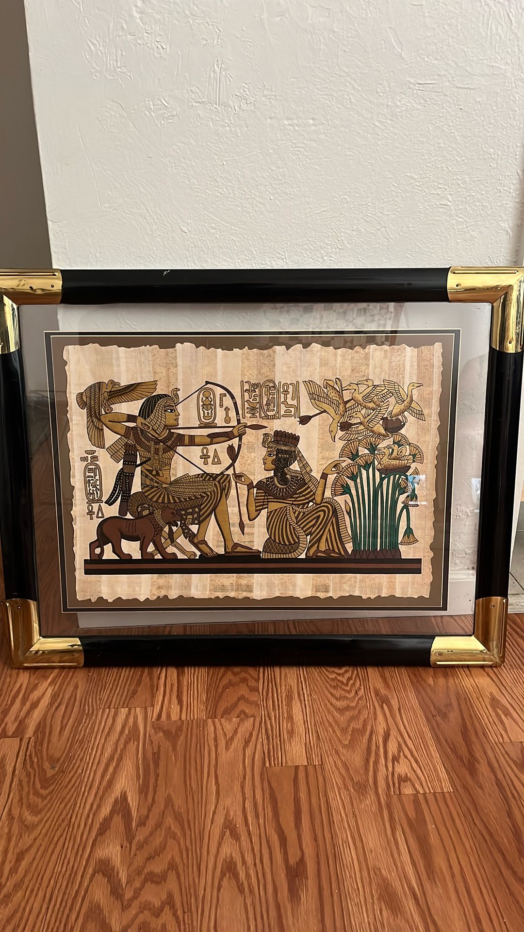 Framed Franklin Mint Tuttankamen Papyrus Art