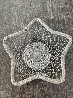 Star Shaped Silver Metal Wire Bowl Basket