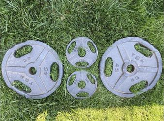 2 x 45 lb and 2 x 5 lb Olympic Plates