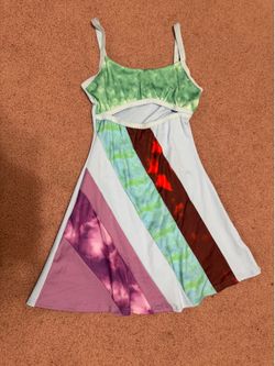 New Medium short stretchy festival rave mini dress sleeveless