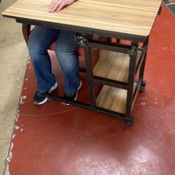 Rolling C-Table Adjustable Height