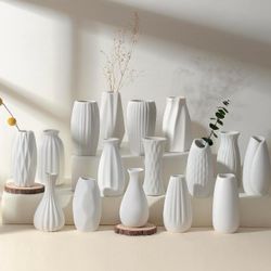 (25)  White Bud Vases For Centerpieces 