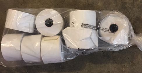 8 new rolls of cash register tape. 2" wide & that's all I know!