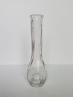 Vintage Clear Glass Bud Vase Fluted Design