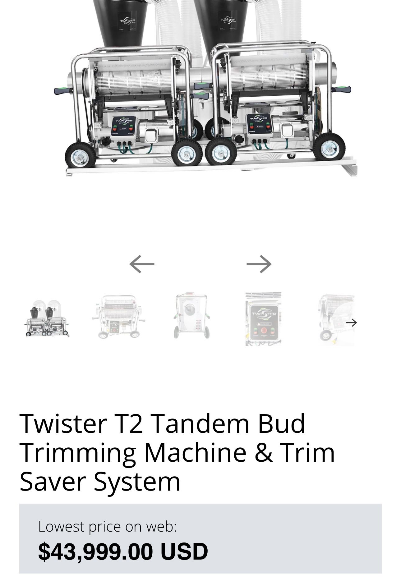 Twister T2 Tandem Bud Trimming Machine & Trim
