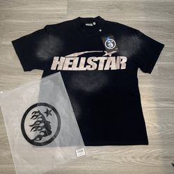 Black Hellstar T-shirt With Glitter Logo 