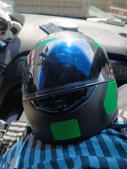 Hjc helmet green and black