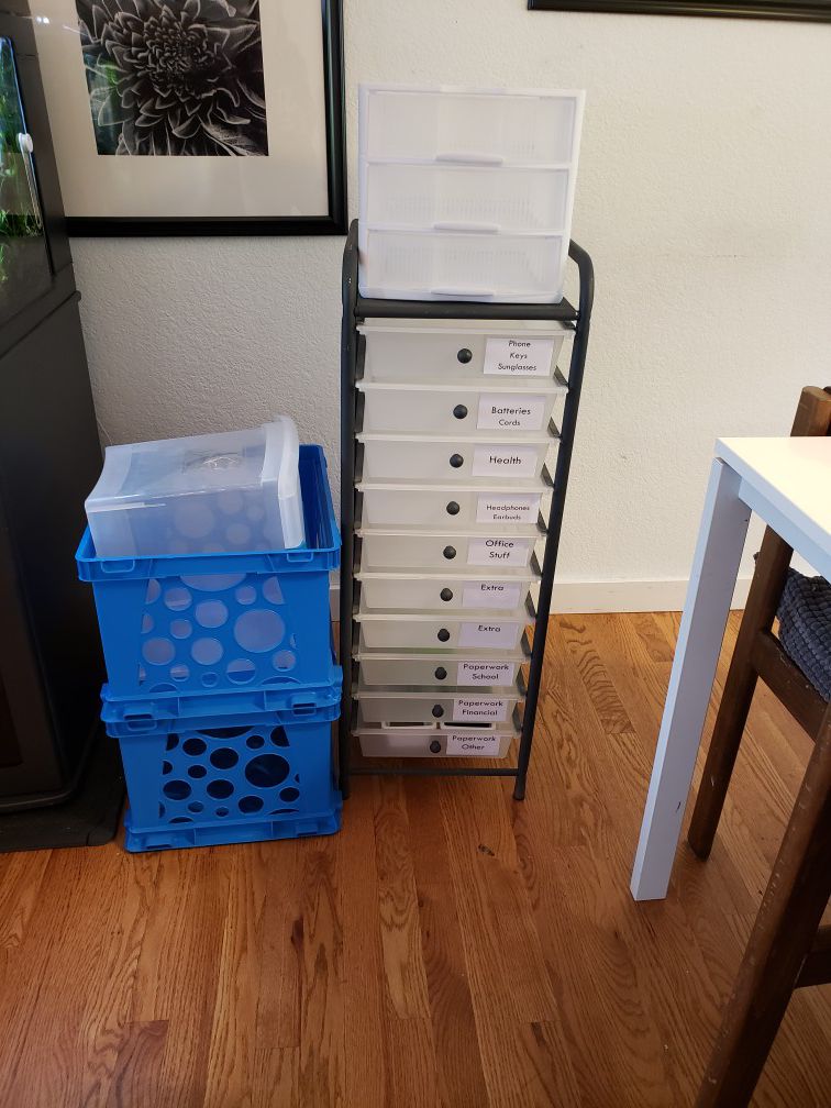 Storage drawers and storage crates