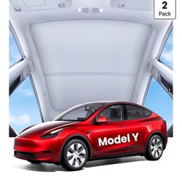 REEVAA Tesla Model Y 2020-2025 Sunshade Roof Foldable Cover 2PCS, Gray