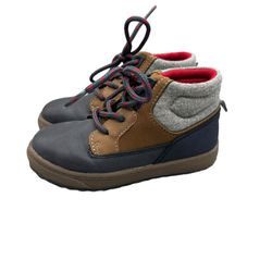 OshKosh B'gosh Navy/Brown Brent Hiking Boot Toddler Size 9M