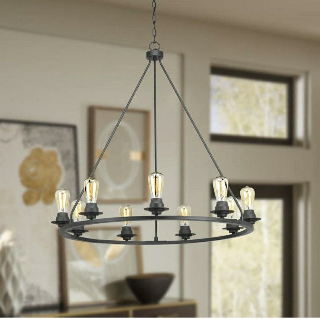 Progress Lighting Deput 9-Light Graphite Modern Chandelier