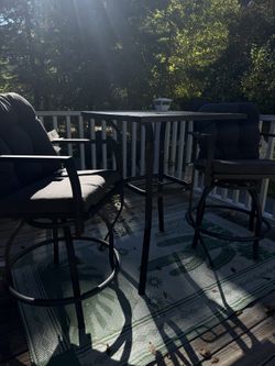Bar height Outdoor Table + 2 Chairs