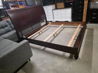 Modern Espresso King Size Sleigh Bed Frame