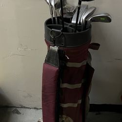 Used men’s right hand, golf set, mixed clubs, ready to play, comes with balls,