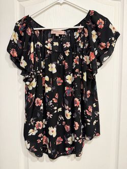 Philosophy Floral Ruffle Sleeve Blouse
