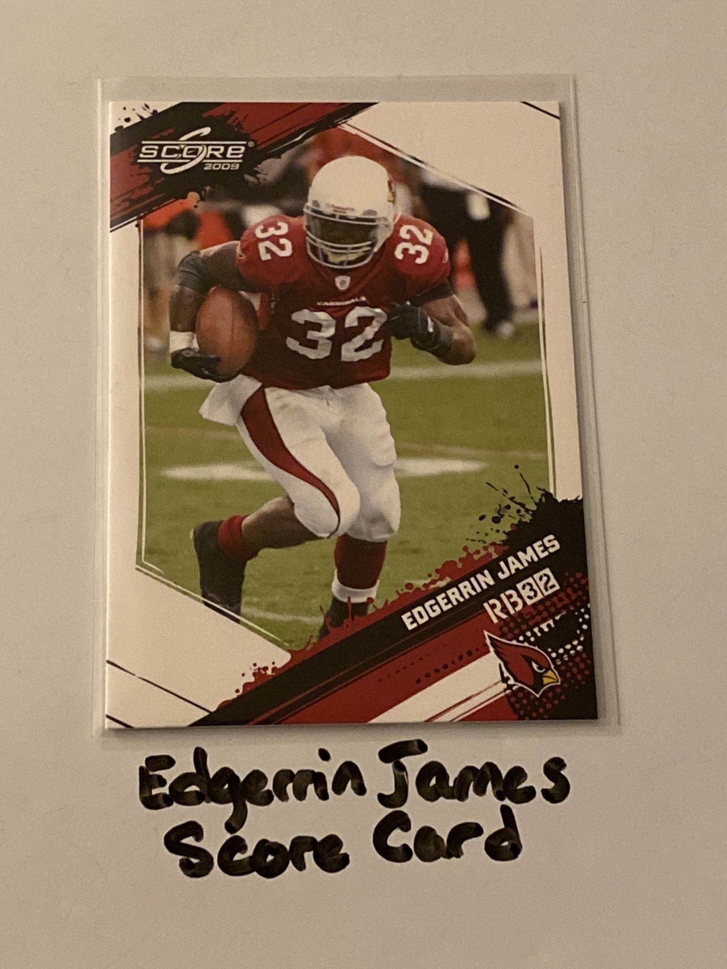 Edgerrin James Arizona Cardinals Hall of Fame RB Score Card. for