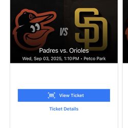 2 Tickets To Padres Vs Orioles